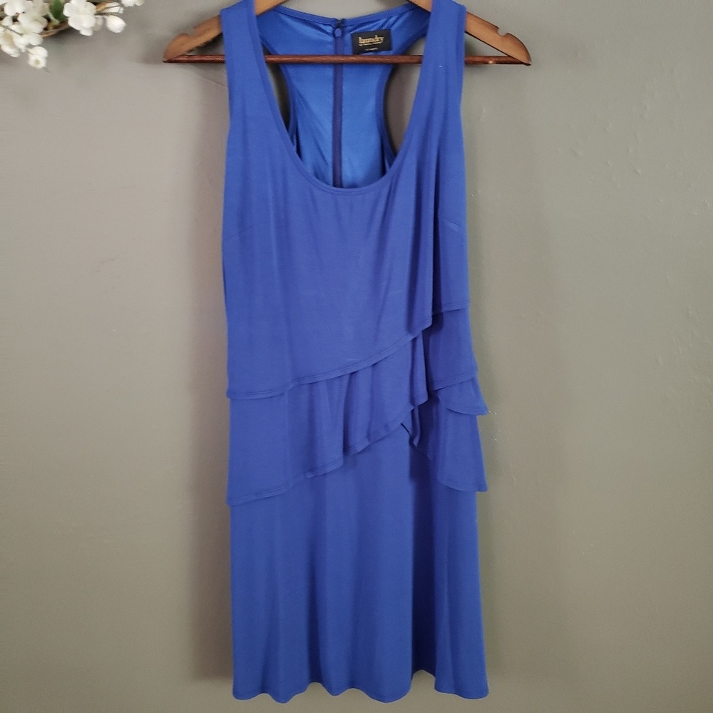Laundry Blue Tiered Sleeveless Racerback Dress